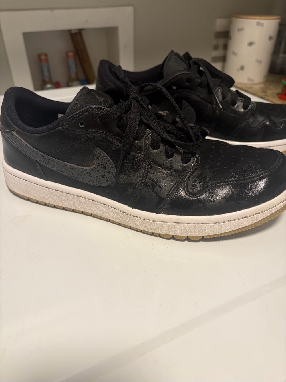 Men’s Nike Black Low-Top Leather Sneakers